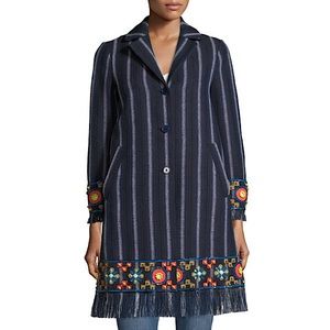 Tory Burch ‘Luna’ Embellished Woven Coat